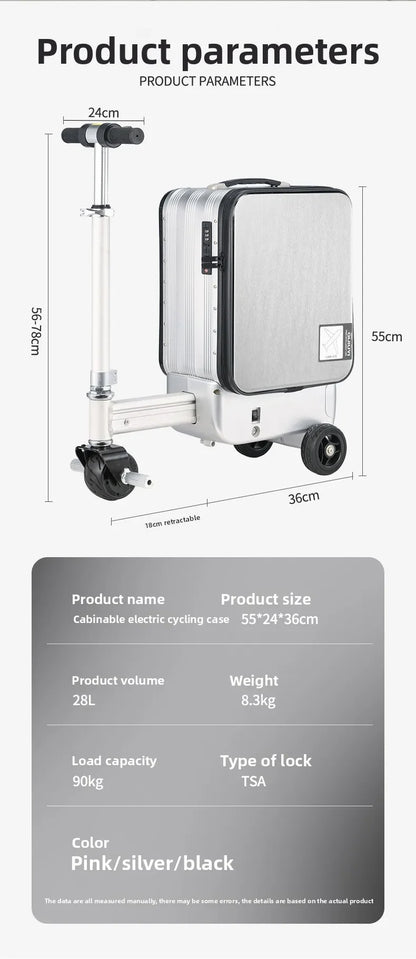 Electric Suitcase Scooter Can Ride 20 Inches Front Open Cover Boarding Password Suitcase Multi-function Pull | Kimlud...