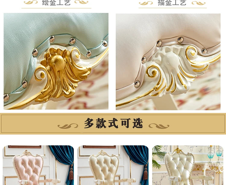 European Solid Wood Dining Chair Princess Lazy Throne Luxury Lounge Chair Fashion Butterfly Ergonomic Muebles Entrance Furniture - Kimlud