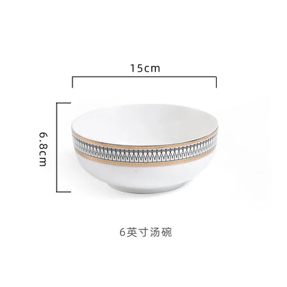 European Ceramic Steak Plates Household Tableware Golden Bead Ceramic Plates Western Food Plate Banquet Dessert Plates Kitchen