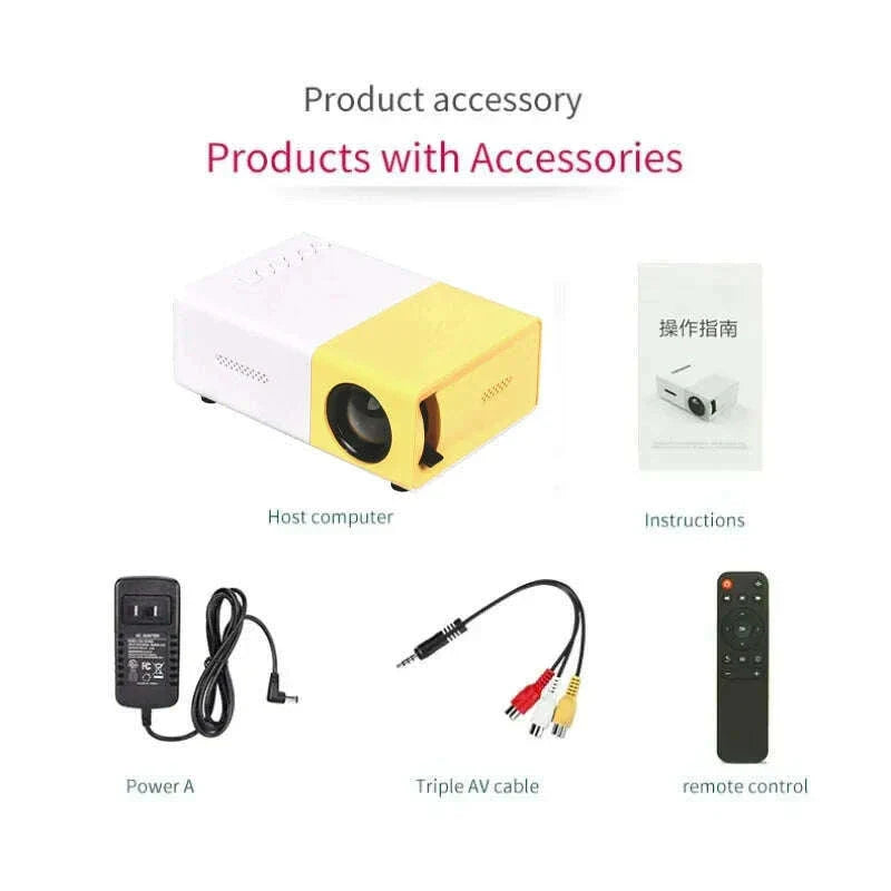YG300 LED Outdoor Mini HD 1080P Mobile Projector YG300 USB Children's Projector Ultra-clear Mini Portable Mini Projector