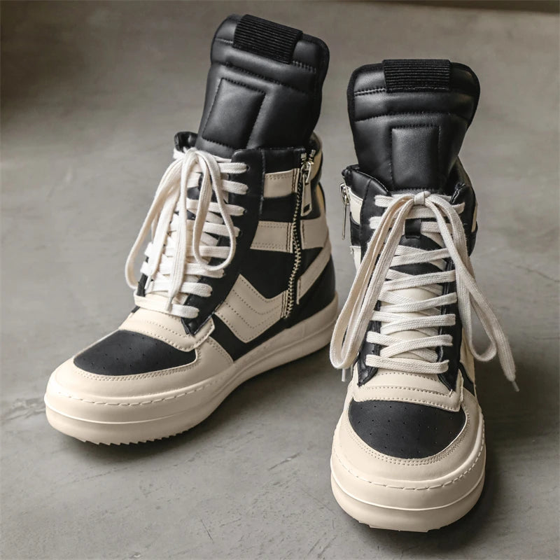 Men Sneakers Casual Shoes Ankle Boots High Top Boots Outdoor Walking Sneakers Lace Up Comfortable Sports Shoes Running Tennis