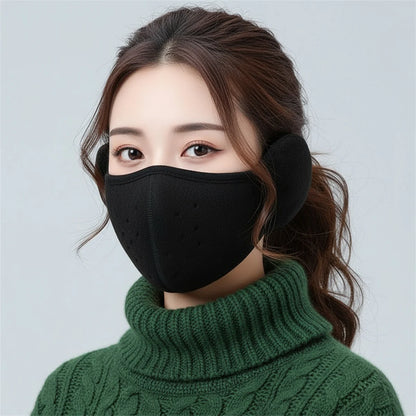 Fleece earmuffs with windproof design, unisex, warm and breathable, suitable for autumn and winter cycling and outdoor activitie