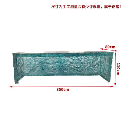 Premium Light Luxury Transparent Resin Hotel Front Desk Restaurant Villa Kitchen Partition Luminous Crystal Glacier Island Table