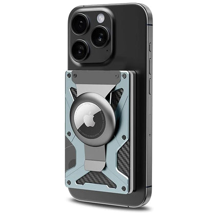 Mag Safe Wallet Money Clip, Air Tag Holder and Money Clip, [With1 Magnetic Sheets], for Magnetic and Non-Magnetic Phones