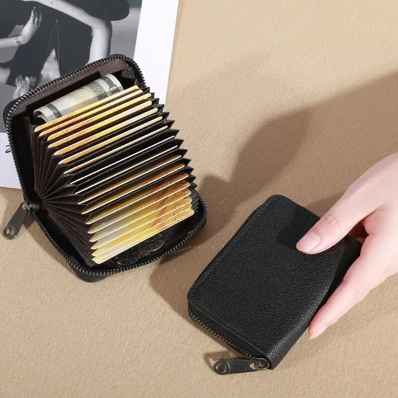 20 Detents Cards Holders PU Business Bank Credit Bus ID Card Holder Cover Coin Pouch Anti Demagnetization Wallets Bag...