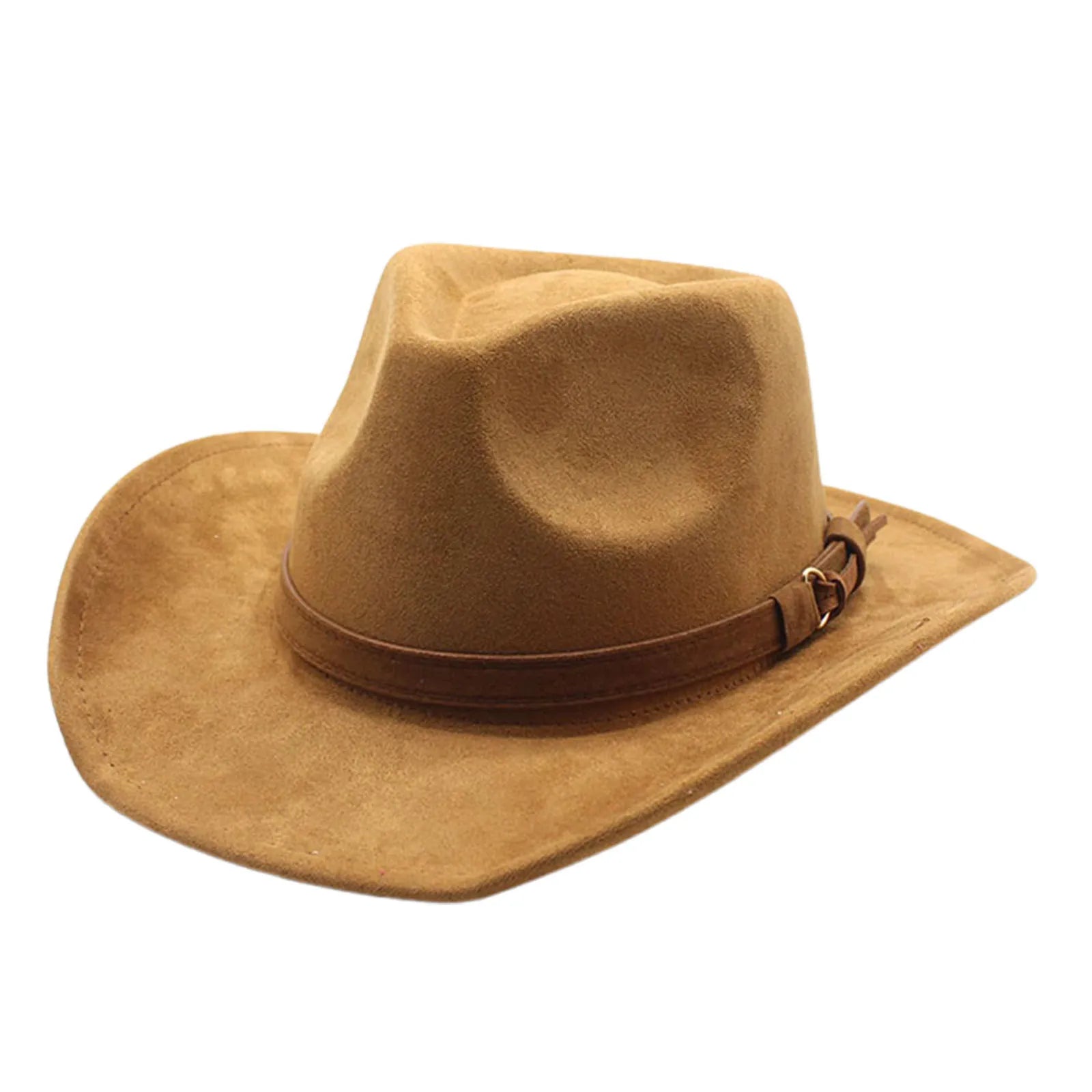 Women Men Felt Cowgirl Hats Vintage Soft Wide Brim Western Hat with Belt for Party | Kimlud Mid Range Rug