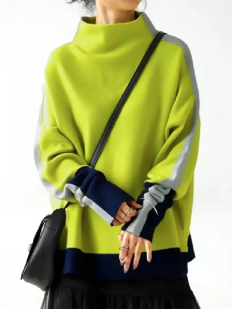 Gymystars 2024 New Autumn Women‘s Hoodies Sweatshirts Fashion High Neck Winter Long Sleeves Loose Casual Pullovers Tops Female