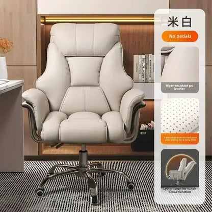 Office Chair Boss Chair, Home Office Computer Comfortable Sofa, Study Room Can Lay Down and Rotate Gaming Chair | Kimlud...