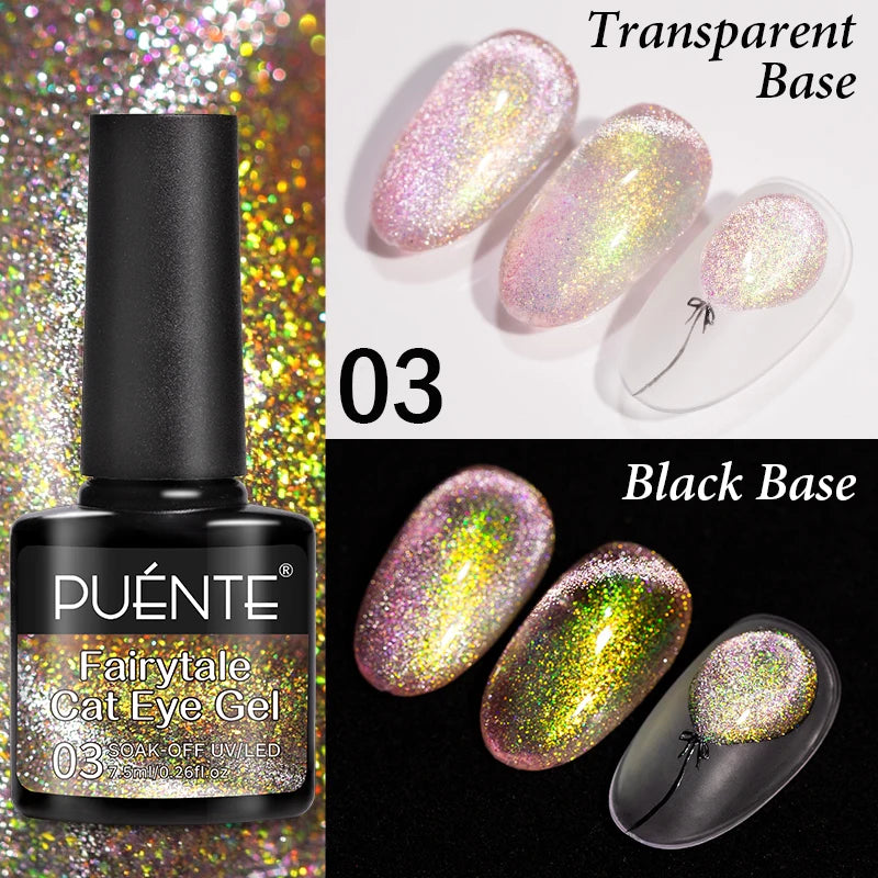 7.5ML Sparkling Reflective Glitter Gel Nail Polish Pink Purple Red Blue Colors Dark Flashing Nail Gel Soak Off UV Nail Varnish