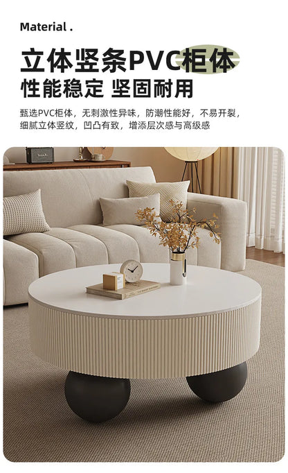 Round Designer Coffee Table Storage Nordic Aesthetic Minimalist Coffee Table Drawers Italian Simple Mesa Auxiliar Home...
