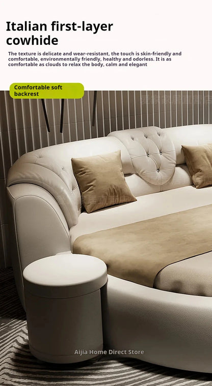 European Style Large Double Bed Round Modern Minimalist Princess Double Bed Luxury Human Camas De Dormitorio Bedroom...