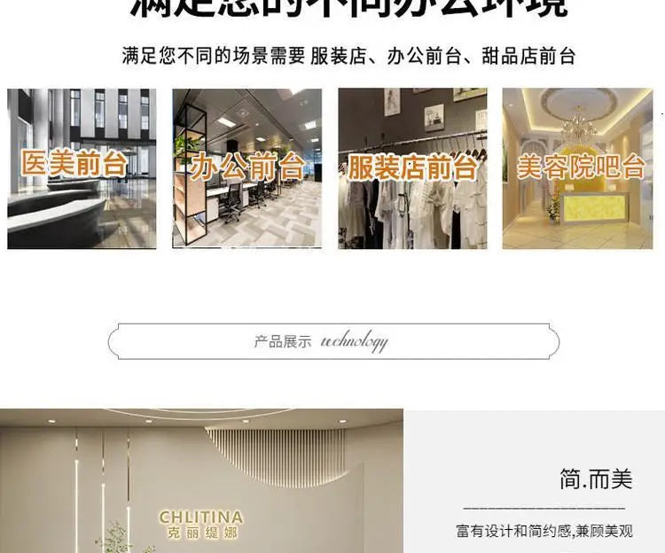 Welcome Service Reception Desks Sales Office White Front Reception Desk Cash Register Salon Recepciones Para Negocio Furniture - Kimlud