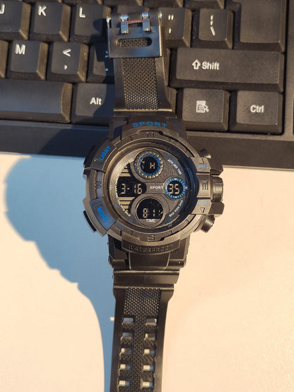 YIKAZE Black Digital Watch for Men Sports Watches Waterproof Outdoor Chronograph Hand Clock G Infantry Shock Student Wristwatch