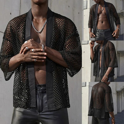 Casual Party Top Hollow Out T-shirt Casual Summer Outfits Fashionable Casual Wear Casual Holiday Shirt For Men - Kimlud