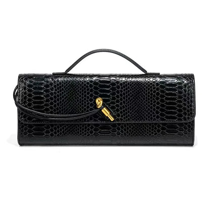 PU Leather Fashion Luxury Top-Handle Bag For Women Evening Handbag Long Purse Crocodile Pattern Crossbody Shoulder Bags...