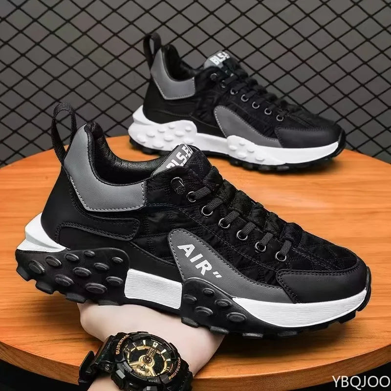 Large Size Spring and Autumn New Thick Sole Height Increasing Casual Men's Shoes Niche Trend Versatile Flat Sports Men's Shoes