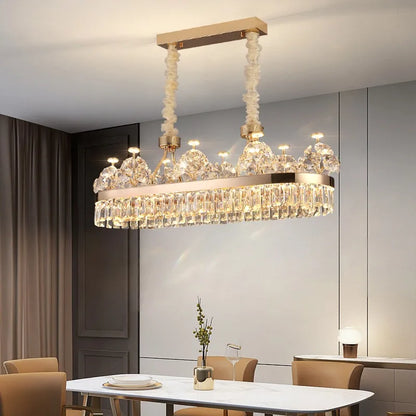 American Light Luxury Crystal Pendant Lamp Postmodern Living Room Lamp Villa Hotel Master Bedroom Lamp Dining Room Lamp
