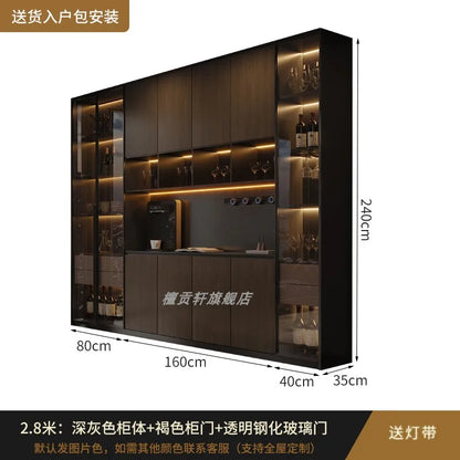 Luxury Wood Cabinets Storage House Container Organizer Living Room Cabinets Display Wine Bookcase Gabinete Trendy Furniture - Kimlud