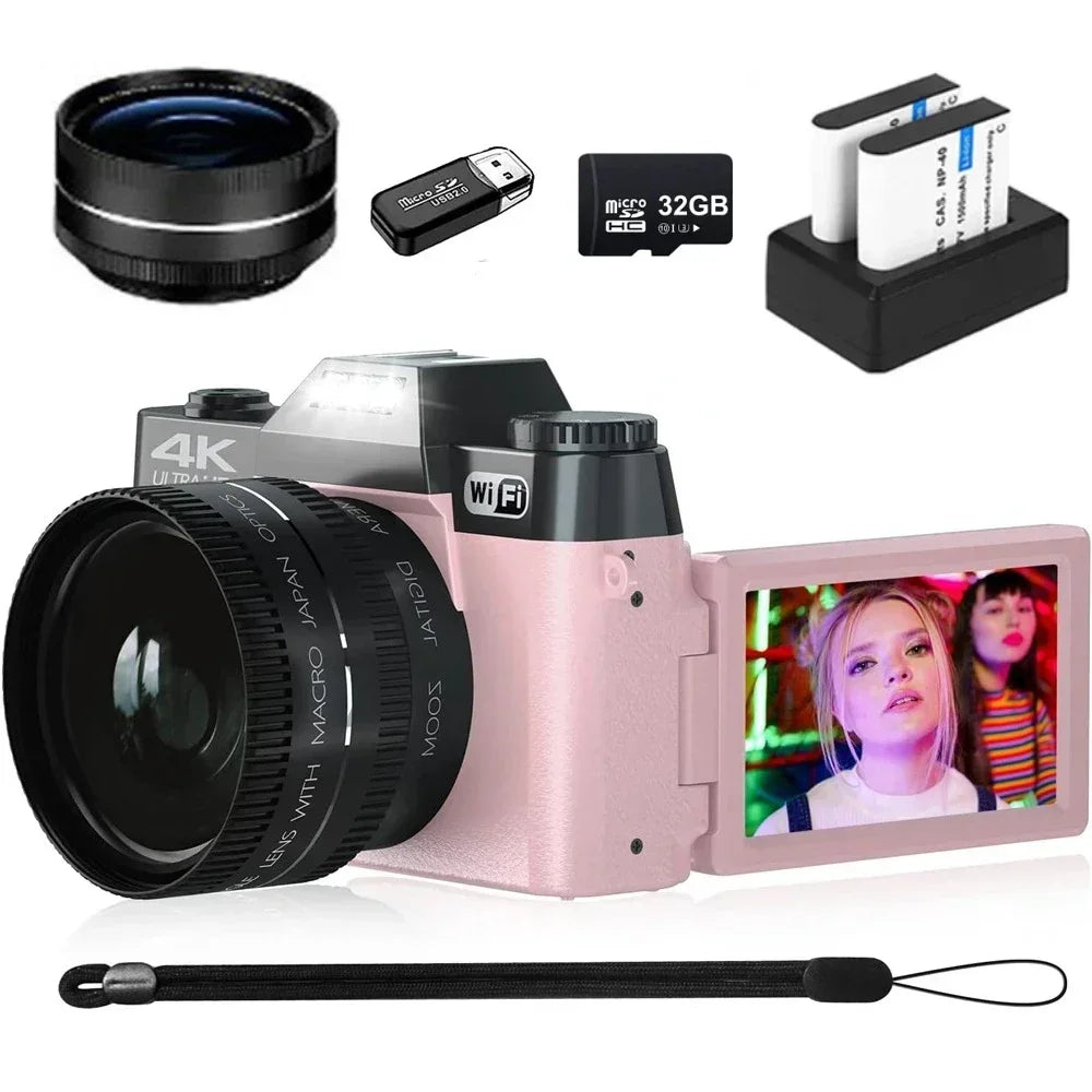4K Digital Camera for Photography 48MP WiFi Auto Focus Livestream Video Camera 16X Digital Zoom YouTube Vlog Camera Flip...