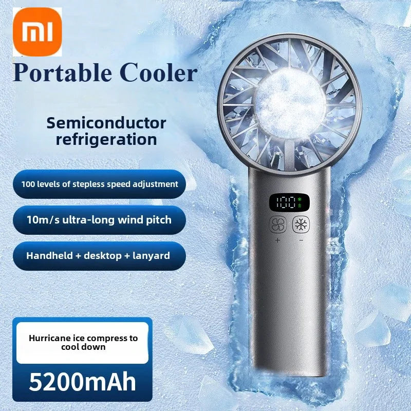 8000mAh USB Hanging Neck Fan Portable Bladeless Mini Rechargeable Mute LED Digital Display Electric Air Cooler Handheld - Kimlud