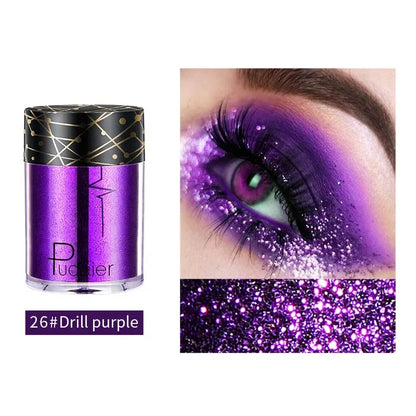 36 Colors Monochrome Eyeshadow Glitter Sequins High Gloss Face Body Glitter Pearlescent Easy-to-color Eye Shadow...