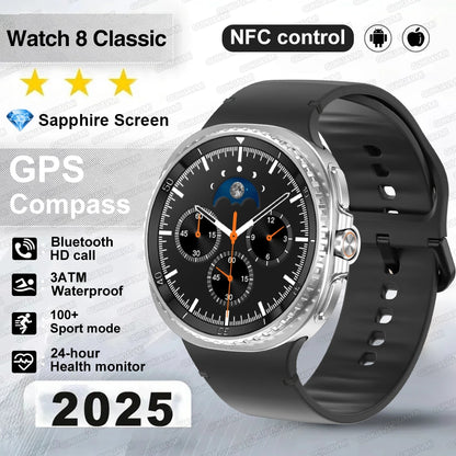 Fashion Watch 8 Ultra Classic GPS Smart Watch Compass Rotating Dial NFC HD Call Chat GPT 3ATM Waterproof 100+Sports Smart Watch