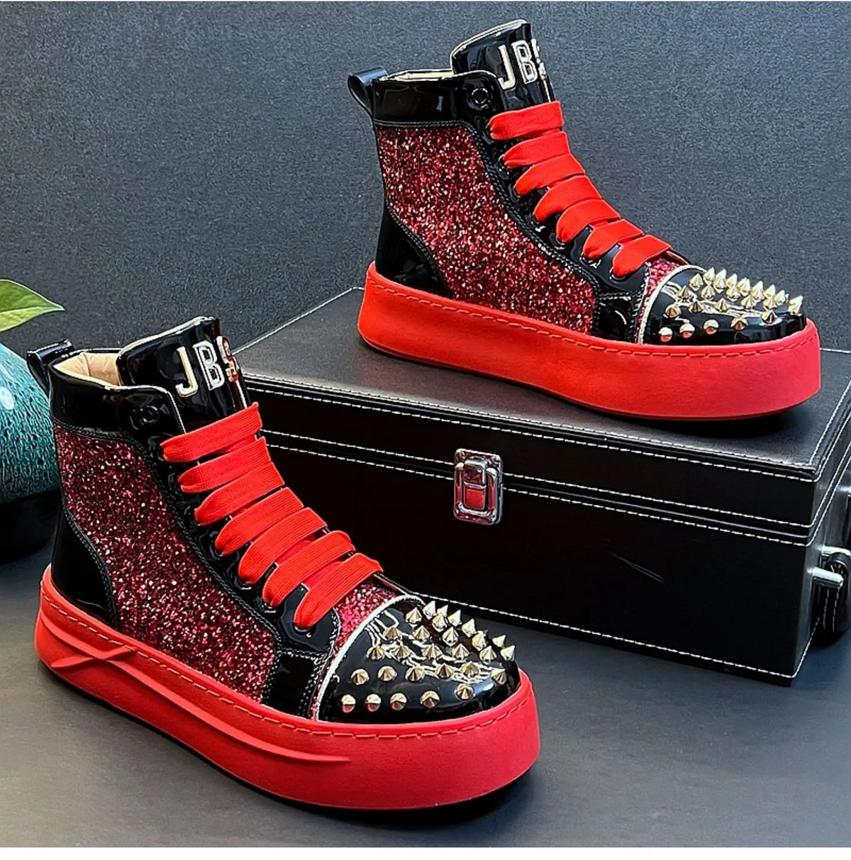 Rhinestone Luxury Designer Sneakers Italy Fashion Men Punk Hip Hop Platform Casual Shoes Trainers Business Wedding Loafers 93