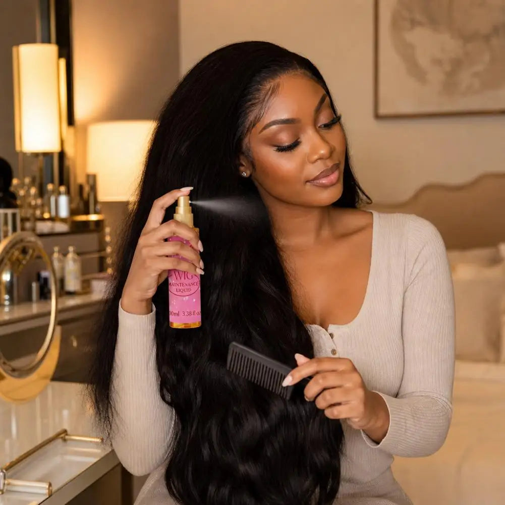100ml Wig Care Spray Anti-Frizz Smoothing Moisturizing Anti-Tangle Leave-in Conditioner For Wigs Synthetic Hair Smooth and Shine