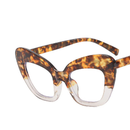 Cat Eye Anti Blue Light Eyewear Frame Women Oversized Vintage Clear Lens Leopard Eyeglasses Frame Computer Prescription...