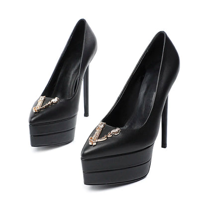 2023 15cm Stiletto High Heel Pointed Lacquer Leather Fashion Sexy High Heels Wedding Party Luxury Brand High Heels Women's Shoes