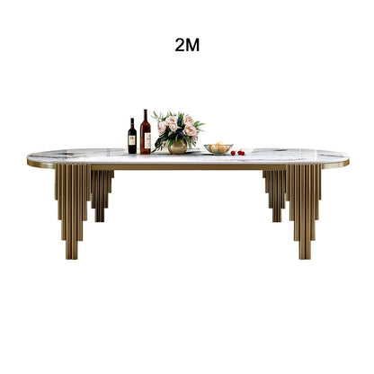 Stainless steel Dining Room Set Home Furniture modern marble dining table | Kimlud Luxury Table
