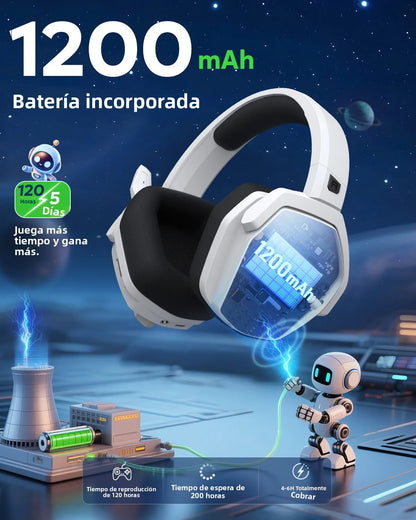 NUBWO G06 Wireless Headsets Gamer with Charging Station for Headset and PS5 Controller Gaming Headphones Long Battery Life