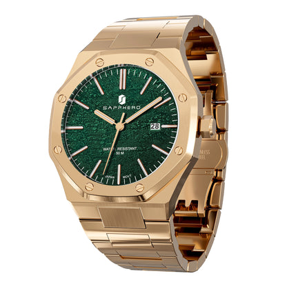 SAPPHERO Rose gold Men watches 30M waterproof stainless steels watches Quartz Watch  Men Business Fashion watches for men watche