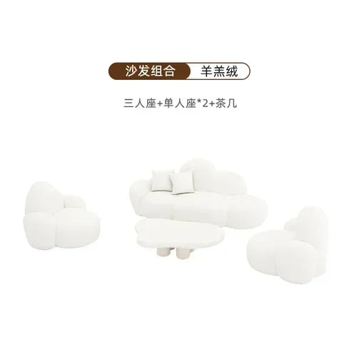Lambswool Modern Sofa Mid Century White Italiano Plus Size Relax Couch Minimalist Luxury Design Muebles Para El Hogar...