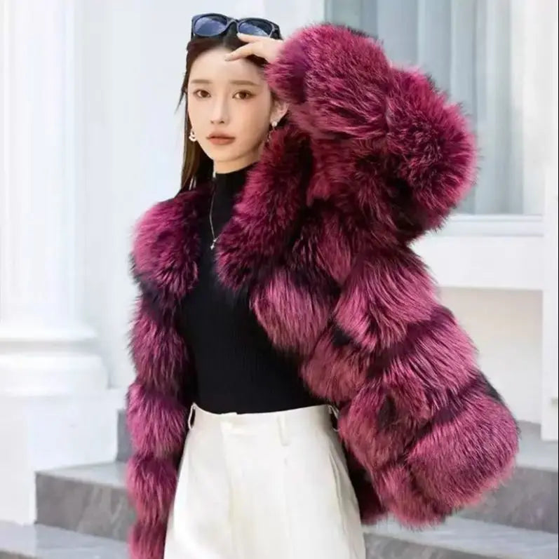 Fox Fur Coat Silver Fox Fur Jacket