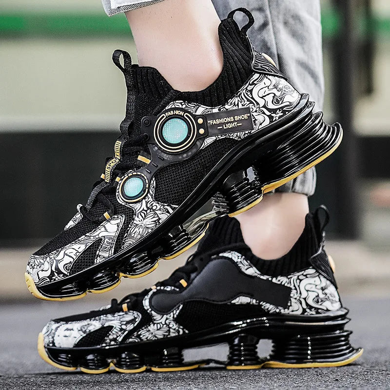 YRZL Men Sneakers Tenis Luxury Designer Shoes Mens High Quality Platform Sneakers Fashion Blade Loafers Running Shoes for Men