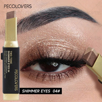 Two-color Push-pull Eye Shadow Stick, Multi-color Selection, One-touch Shape, Waterproof, Long-lasting and Natural