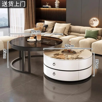 Glam Nordic Coffee Tables Round Simple Luxury Metal Coffee Tables Design Modern Muebles Para El Hogar Living Room...