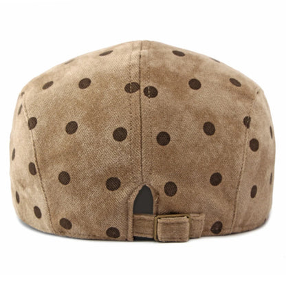 HT5153 Berets for Men Women Retro Artist Painter Beret Hat Male Female Dots Adjustable Ivy Flat Cap Autumn Faux Suede Beret Cap