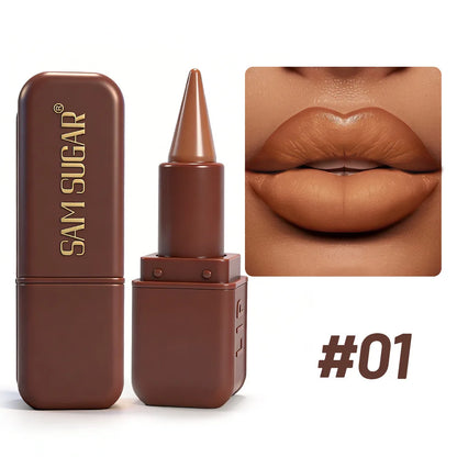 1PC Professional Lipstick Waterproof Lips Makeup Long Lasting Pigment Chocolate Brown Red Lipsticks Velvet Matte Tint...