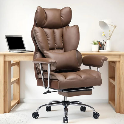 Big and Tall Office Chair 400lbs – PU Leather Executive Office Chair with Lumbar Support & Leg Rest, Heavy-Duty Computer