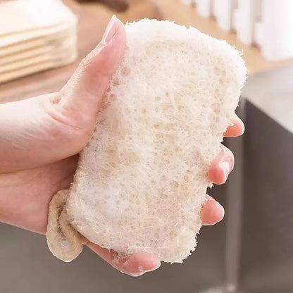 10PCS/5PCS/1PC - Double layer natural loofah sponge for kitchen cleaning, biodegradable, suitable for kitchen cleaning