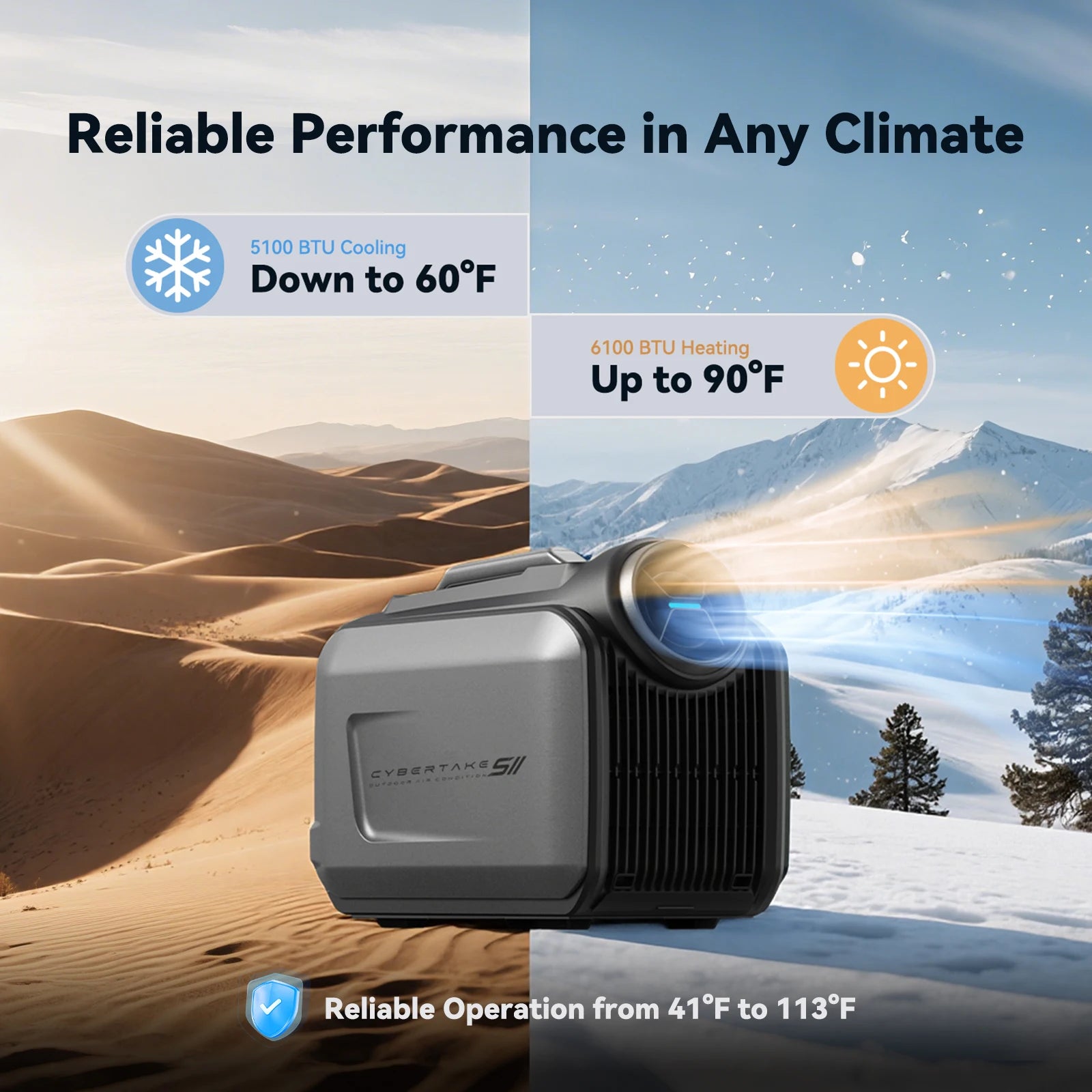 Cybertake S2 Pro Portable Outdoor Air Conditioner Cooling and Heating Power, Intelligent Noise ≤ 55 Db | Kimlud Outdoor...