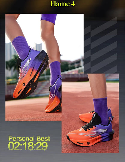 Men Sports Running Shoes Carbon Plate Marathon Breathable Lightweight Women's Comfortable Athletic Nonskid Walking Sneaker