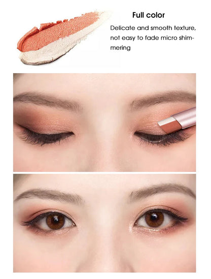 Gradient two-color eye shadow pen waterproof, sweat proof, not easy to smudge, pearlescent, fine shiny, lazy eye shadow...