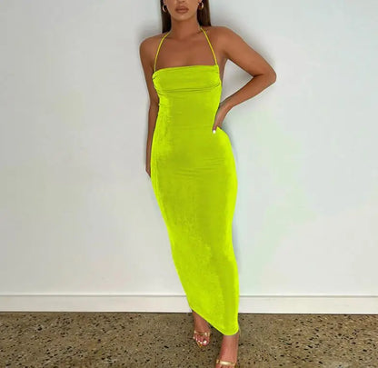 Sexy Halter Backless Long Summer Dresses Women 2025 Fashion Sundresses Purple Bodycon Maxi Nigth Club Party Dress Baddie...