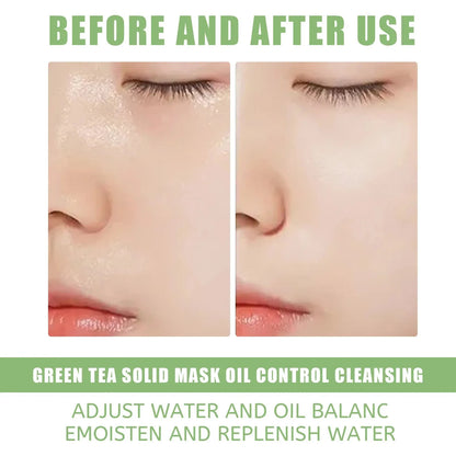 Green Tea Cleansing Solid Face Mask Stick Cleans Pores Remove Acne Blackhead Oil Control Lighten Moisturizing Beauty...