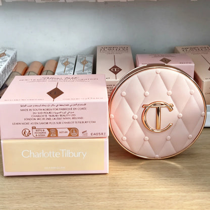 Charlotte 4 Colors Pink Diamond Heart-Shaped Lipstick Luminous Lip Glow and Two Color Heart Shape Powder Blusher Tilbury Makeup