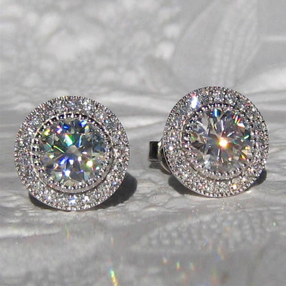 Huitan Dainty Small Round CZ Stud Earrings for Women Simple and Elegant Daily Wear Ear Piercing Accessories Statement...
