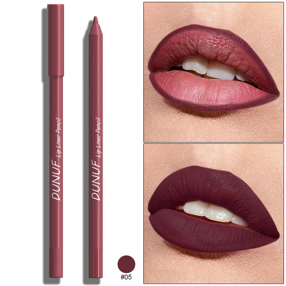 Sexy Red Matte Lipstick Pencil Nude Brown Lip Liner Pencil Contour Tint Makeup Waterproof Rose Pink Crayon Lipliner Pen...